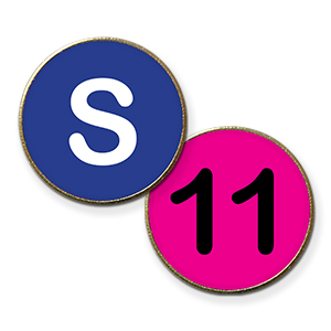 AP15IN - Affordable Printed badge Initials & numbers