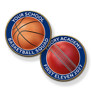 MP15 Team Sports badges + 2 lines of your text
