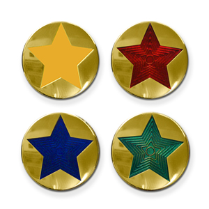 S12 - Enamel Star badge, 17 colours or 3 finishes
