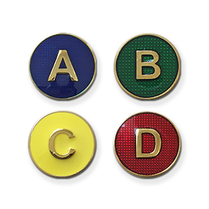 S2 - Enamel badge, 17 colours, Initials only