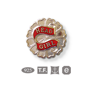 SS2 - Sterling silver Head Girl, Vitreous enamel, 5 colours