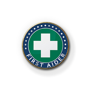 MP15 - Metal printed badge - First Aider