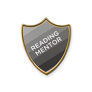 AP6 - Metal printed badge - READING MENTOR, black