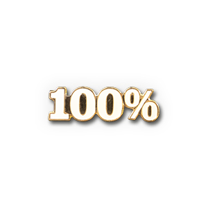 Metal Pin badge - "100%"