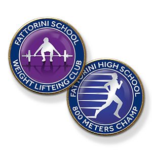MP15 Athletics Track & Field badges + 2 lines of text