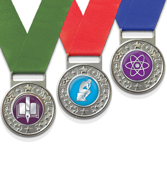 SMEDALSTAR - 43 Academic Subjects, 4 ribbon colours
