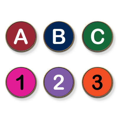 AP3IN - Affordable Printed badge - Initials & numbers