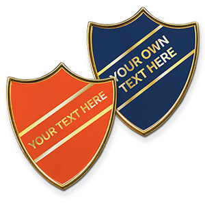 MP6 - Metallic Printed badge - 1 or 2 lines of your text - Gold lettering