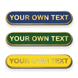 MP9 - Metallic Printed badge - 1 line of text, gold lettering