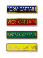 Form Captain Pin Badge in Green Enamel With Rounded Edge 